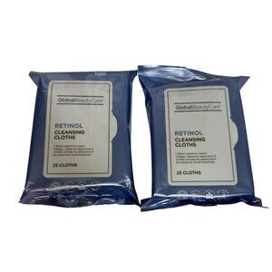 Global Beauty Care Retinol Cleansing Cloths 2 Pack 25 Ct Each